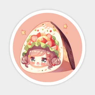 Chibi Anime Taco Girl Adorable Magnet